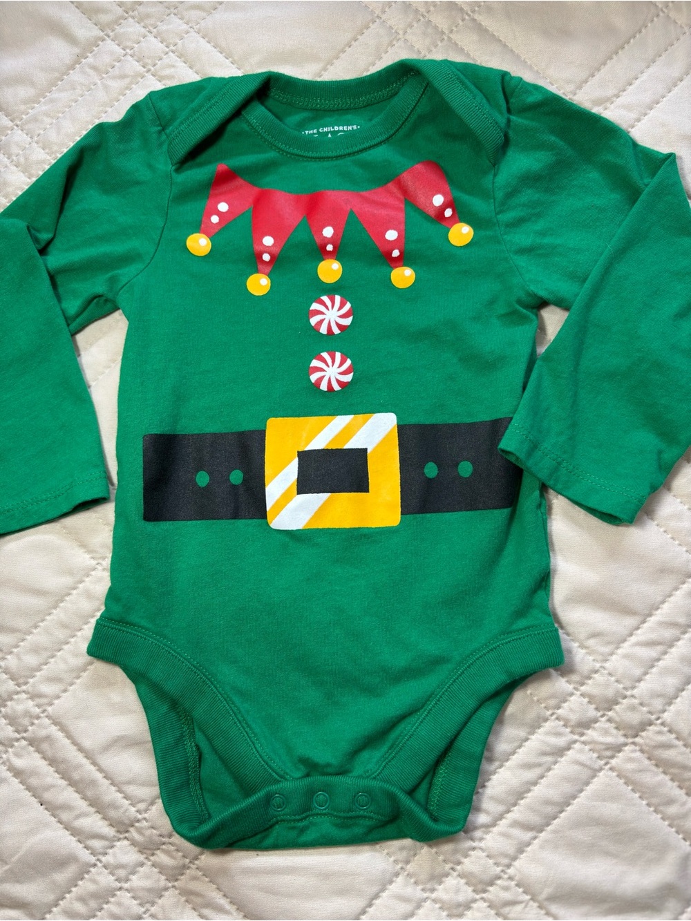 Children’s Place 9-12M Elf Festive Holiday Bodysuit